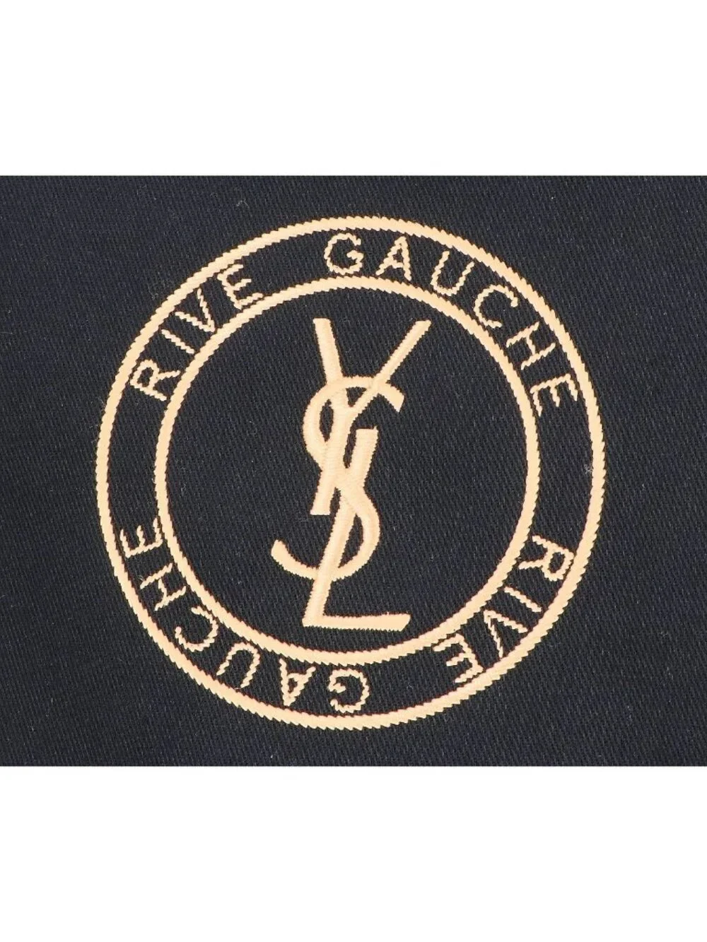 Saint Laurent Paris Rive Goche Cover Logo Embroidery Canvas Tote
